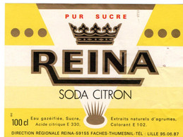 Etiquette Limonade Reina 59155 Faches-thumesnil Be - Other