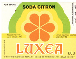 Etiquette Soda Citron Reina 59155 Faches-thumesnil Be - Otros