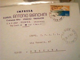 BUSTA PENNE IMPRESA DITTA  BIANCHINI  EDILE 180L LIRE UNIVERSIADE TORINO 70  Isolato VB1972 IL3618 - Pescara