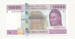 BILLET, Banque Des états De L'Afrique Centrale, GABON, Lettre A ,10000 Francs , 2002, Frais Fr 1.65e - Central African States