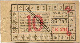 Deutschland - Berlin - BVG - Fahrschein 1943 - Teilstreckenschein Oder In Verbindung Mit Einer Monats-Grundkarte Sowie F - Europe