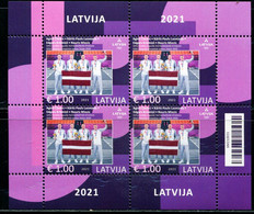 XH0045 Latvia 2021 Tokyo Conference Champion Flag Postponed Due To The New Crown Epidemic S/S MNH - Unused Stamps
