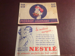 Lot Carnet Nestle Timbres Suchard  . Carnet Transfert Coloriage Carte Postale . Pierrot Gourmand - Reclame