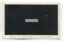 Old Blackout, Darkness, Night Comic Postcard - When Are You Coming To See Us, Our House Marked "X" - Humour
