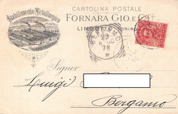 013548 "TORINO - LINGOTTO - FORNARA GIO E CIA - STABILIMENTO METALLURGICO"  CART COMM. SPED 1900 - Autres & Non Classés