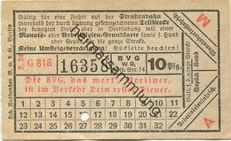 Deutschland - Berlin - BVG - Strassenbahn-Fahrschein 1934 - Nur In Verbindung Mit Einer Monats- Oder Arbeitslosen-Grundk - Europe