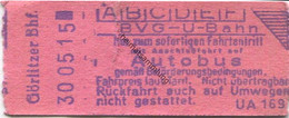 Deutschland - Berlin - BVG - Fahrschein Mit Anschlussfahrt Auf Autobus - U-Bahnhof Flughafen - Europa
