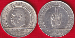 Germany / Weimar Republic 3 Mark 1929 J Km#63 AG "Constitution" - 3 Mark & 3 Reichsmark