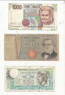 BILLET, Italie, Banca D'Italia , LOT DE 3 BILLETS - Autres & Non Classés