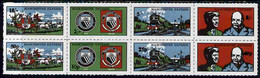 Cinderella - Manchester Express 1971 Rouletted Block Of 8 (two Se-tenant Strips Of 4) Values In £sd & £p On Ungummed Pap - Cinderella