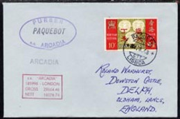 Hong Kong Used In Lisbon (Portugal) 1967/8 Paquebot Cover To England Carried On SS Arcadia With Various Paquebot And Shi - Entiers Postaux