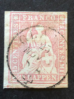 SUISSE SCHWEIZ Mi 15 SG 47a   15 Rappen Rosa 1854 Gestempelt - Gebraucht