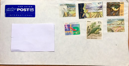 NEW ZEALAND 1997, AIRMAIL USED COVER TO ENGLAND,6 STAMPS! NATURE ,FISH ,BIRD, MOUNTAIN,PLANT - Brieven En Documenten