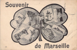 Carte Multivues - Souvenir De Marseille - Trèfle Chance - Oblitéré En 1911 - Monuments
