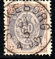 614.DENMARK 1875 SC.33a BROWN AND BLUE VIOLET - Usado