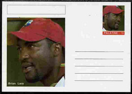 Palatine (Fantasy) Personalities - Brian Lara (cricket) Postal Stationery Card Unused And Fine - Cricket