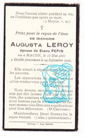 DP Augusta Leroy ° Macon Momignies 1867 † 1929 X Evans Pepin / Imp. Chimay - Images Religieuses