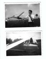 Eaton Bray 1946  Glider Meeting With Marcel Tant (Belgium) 2 Photos  9 X 6,5 Cm - Autres & Non Classés