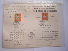 ALGERIE 1974 Notice De Parution Philatélique FRANCAIS/ARABE LUTTE CONTRE LA TUBERCULOSE - Algerije (1962-...)