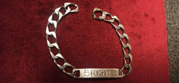 GOURMETTE BRACELET En ARGENT 80% BRIGITTE Fermoir OK Poinçon Crabe Et Je Rajoute Un Collier à Réparer Au Même Prénom - Bracciali