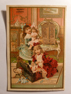 IMAGE CHROMO - AU BON MARCHE JOUETS LES TROUSSEAUX DE POUPEES - BOUCICOT - GD FORMAT 8cm X 12cm J. MINOT & CIE PARIS - Autres & Non Classés