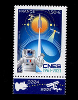 France 2021 - Neuf ** Scanné Recto Verso - 60e Anniversaire De La Création Du CNES  - Bord De Feuille Bas - Unused Stamps