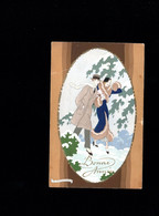 2366-G MESCHINI- Art Deco-bonne Annee -femme Woman Homme Man Neige Snow -->VERVIERS - Other Illustrators