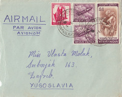 India Airmail Letter Sent To Yugoslavia , Kalaikunda Air Field 1970 - Covers