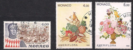 Monaco  1992 Yvertn° 1829-1831 (o) Oblitéré Cote 6,25 € - Usados