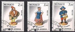 Monaco  1992 Yvertn° 1846-1848 (o) Oblitéré Cote 3,65 € Noël Kerstmis Christmas - Usados