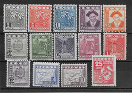 Andorre Espagnol N°43A/52 - Neuf ** Sans Charnière - N°43C,44A,44,45,52 Neufs * Avec Charnière - TB - Unused Stamps