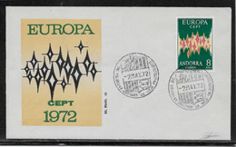 Andorre Espagnol N°64A - Europa 1972 - Enveloppe 1er Jour - TB - Briefe U. Dokumente