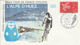 CYCLISME LE TOUR DE FRANCE 1981 - L'ALPE D'HUEZ - Commemorative Postmarks
