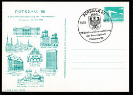 DDR RDA Ganzsache Entier Postal  POTSDAM '88  Expo Oblitéré POTSDAM 60  18.6.88  TTB/SG - Cartes Postales Privées - Oblitérées