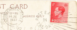 KEVIII Stamp + 1937 Postmark + Canx-handstamp- "Post Early In The Day" On Postcard-Zig Zag,Bournemouth-(W.H.Smith) - Storia Postale