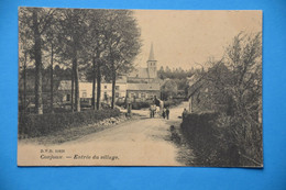 Conjoux 1909: Entrée Du Village Très Animée Avec Bel Attelage - Ciney