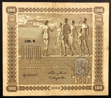 Finlandia FINLANDS Bank 100 MARKKAA 1939 PICK#73 Lotto.3715 - Finnland