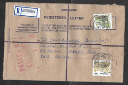 Zimbabwe - 1995 Registered Letter - Used Masvingo To Jersey Channel Islands - Zimbabwe (1980-...)