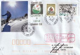 Lettre D'Andorre , Adressée à TOKYO / JAPON., Pendant épidemie Covid-19, Avec Retour à L'expedéteur,deux Photos - Cartas & Documentos