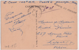 1946 - CARTE FM VERIFIE AU GUICHET !! Du POSTE G 142° RR à JONAGE (ISERE) - - Military Postmarks From 1900 (out Of Wars Periods)