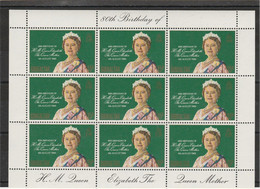 GIBRALTAR - TIMBRES BLOC FEUILLET  NEUFS  THE  QUEEN MOTHER  80 ANS DE REGNE - Gibilterra