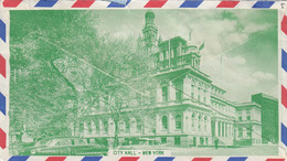 United States New York City Hall Illustrated Cover Sent Airmail To Yugoslavia 1969 Woodside NY - 1961-80