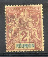 Ex-colonies & Protectorats (REUNION) - 1892 - N° 33 - 2 C. Lilas-brun Sur Paille - Used Stamps
