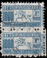 Italie Colis Postaux 1956. ~ CP 89 Paire Vert - 1 000 L. Cor De Chasse - Paquetes Postales
