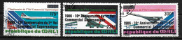 MALI  PA 520/22 Oblitere  SURCHARGE  ( Cote 4.50e) Avions Concorde Ader Wright Lindbergh - Concorde