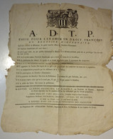 Rennes Faculté De Droit  Placard 1745  Soutenance De Thèse ( Jury : Du Parc Poullain , Richard, Lucas, De Coucy ) - Documentos Históricos