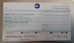 SLOVENIA Bank CHECK Cek LJUBLJANSKA Banka   Unc - Slovénie
