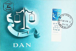 ► CM-Carte Maximum Card 1956 Stamp + TAB (Série Les Douze Tribus D'Israël)  DAN Shall Be A Serpent In The Way (JAFFA) - Cartes-maximum