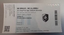 Slovenia Football Ticket NK Bravo : NK Aluminij 29.2.2020 Slovenian League - Match Tickets