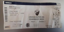 Basketball Ticket EURO LEAGUE Crvena Zvezda Belgrade Mts : Fenerbahce Beko 10.10.2019 - Match Tickets